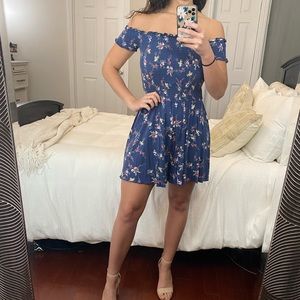 Navy floral romper